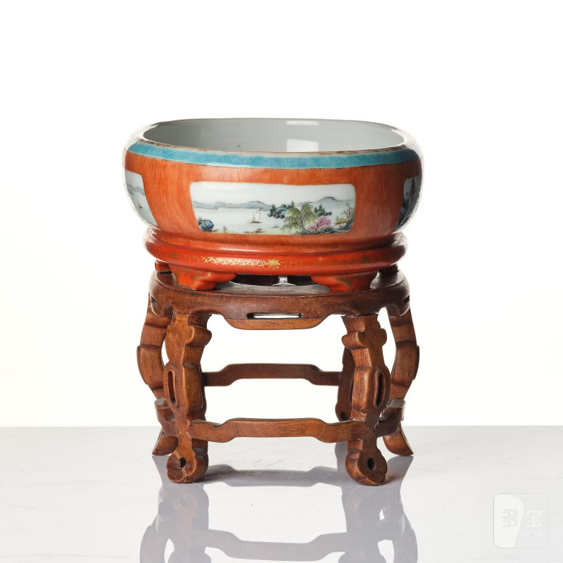 A Chinese faux bois jardiniere, - 图3